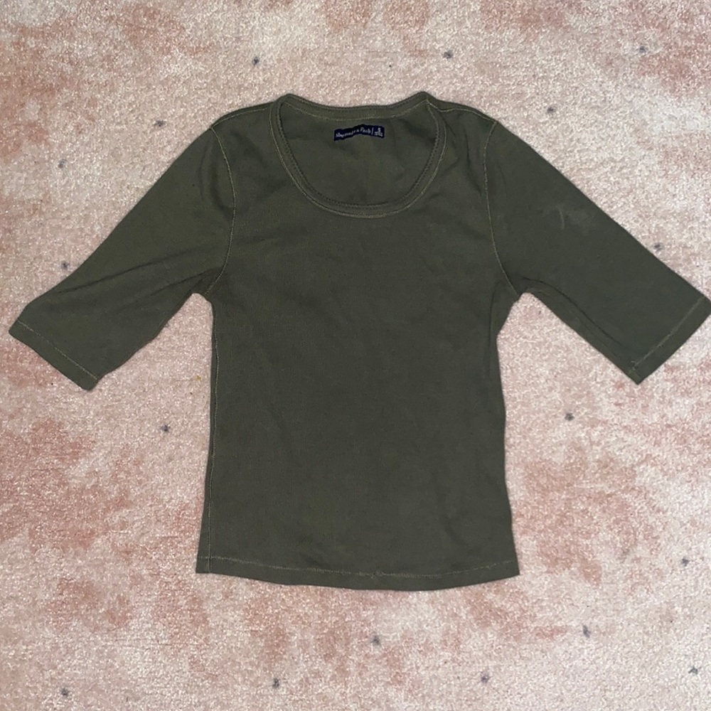Abercrombie and Fitch olive green top size: S